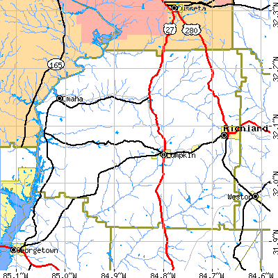 Stewart County close-up map