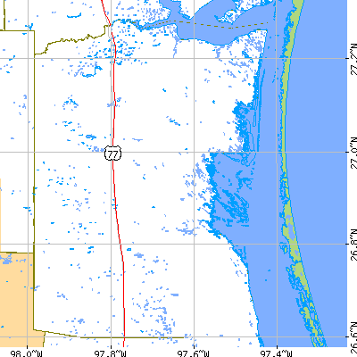 Kenedy County close-up map