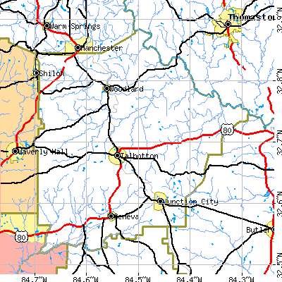 Talbot County close-up map