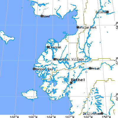 Wade Hampton Census Area close-up map