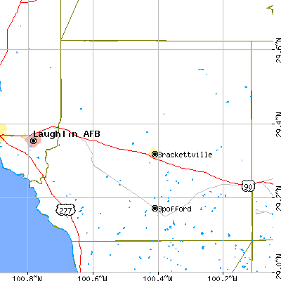 Kinney County close-up map
