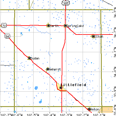 Lamb County close-up map