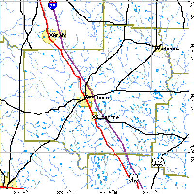 Turner County close-up map