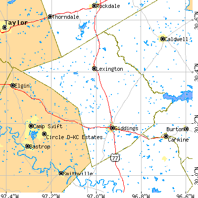 Lee County close-up map
