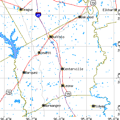 Leon County close-up map