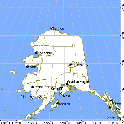 Yukon-Koyukuk Census Area close-up map