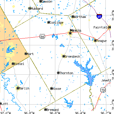 Limestone County close-up map