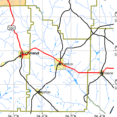 Webster County close-up map
