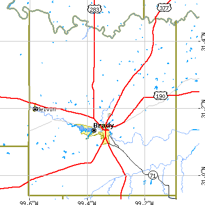 McCulloch County close-up map