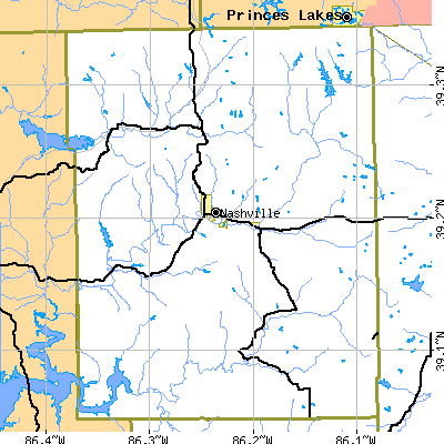 Brown County close-up map