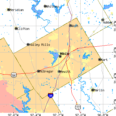 McLennan County close-up map