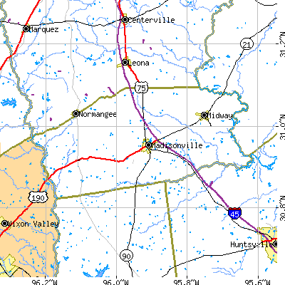 Madison County close-up map
