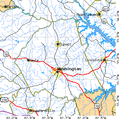 Wilkes County close-up map