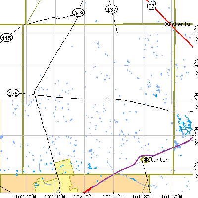 Martin County close-up map