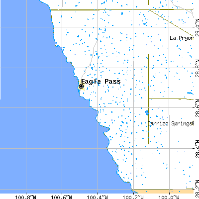 Maverick County close-up map