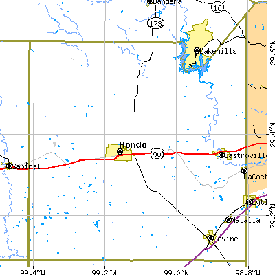 Medina County close-up map