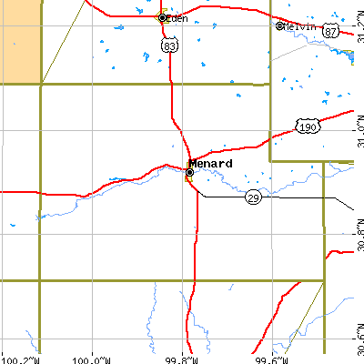 Menard County close-up map
