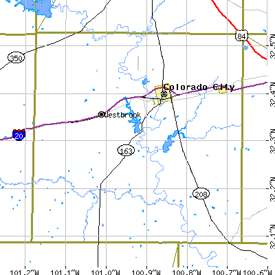 Mitchell County close-up map