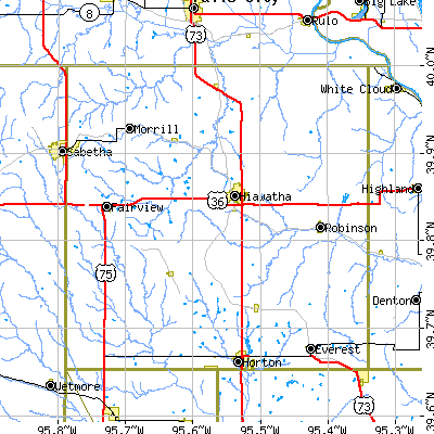 Brown County close-up map