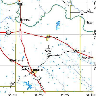 Montague County close-up map