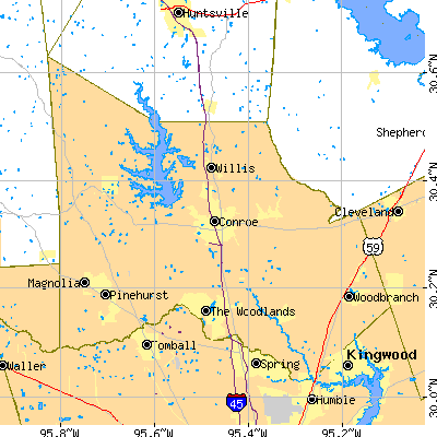 Montgomery County close-up map