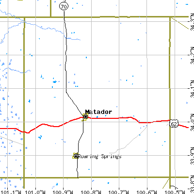 Motley County close-up map