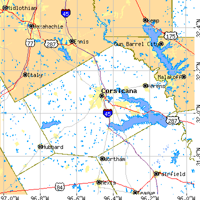 Navarro County close-up map