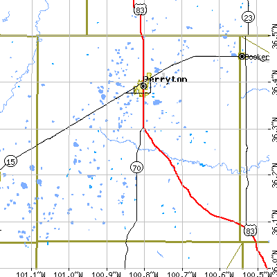 Ochiltree County close-up map