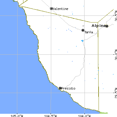 Presidio County close-up map