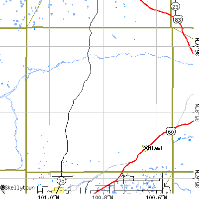 Roberts County close-up map