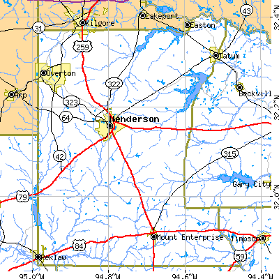 Rusk County close-up map