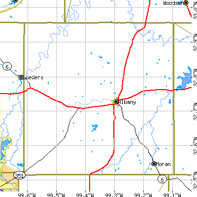 Shackelford County close-up map