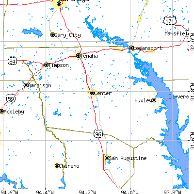 Shelby County close-up map