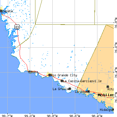 Starr County close-up map