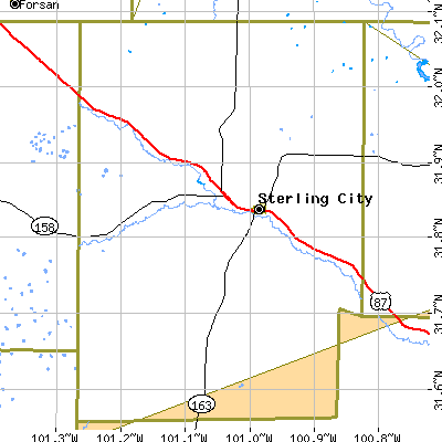 Sterling County close-up map