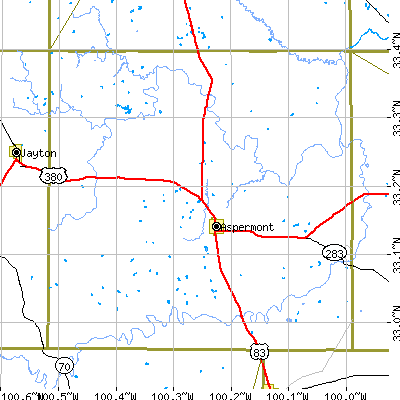 Stonewall County close-up map
