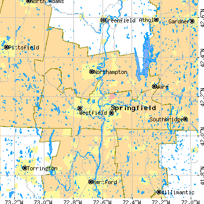 Hampden County close-up map