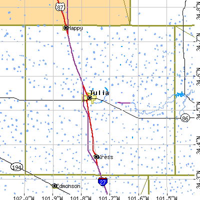 Swisher County close-up map