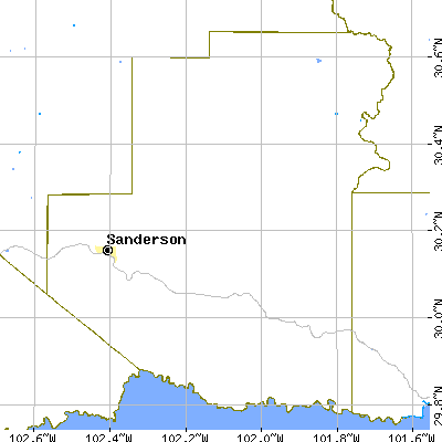Terrell County close-up map