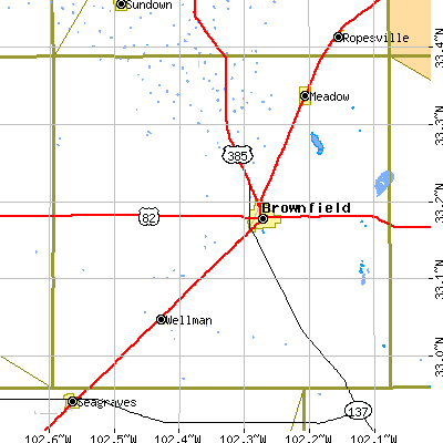 Terry County close-up map
