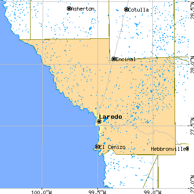 Webb County close-up map
