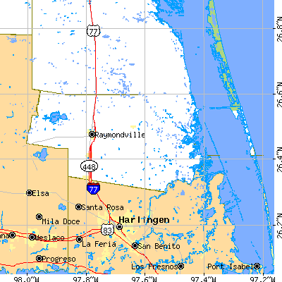 Willacy County close-up map