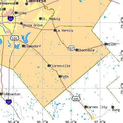 Wilson County close-up map