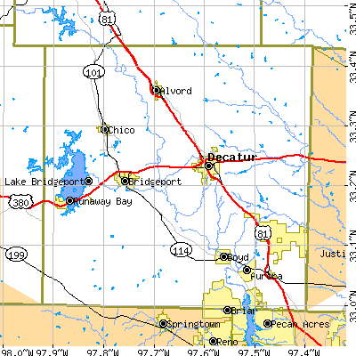 Wise County close-up map