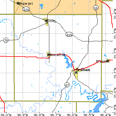 Young County close-up map