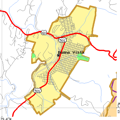 Buena Vista city close-up map