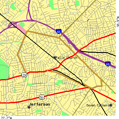 Falls Church city close-up map