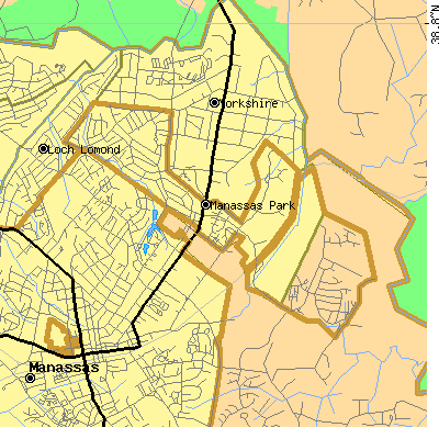 Manassas Park city close-up map