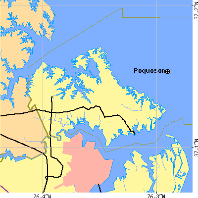 Poquoson city close-up map