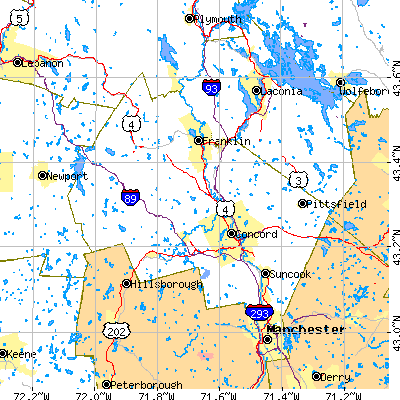 Merrimack County close-up map